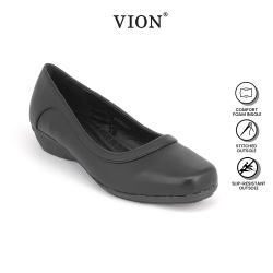 Black PVC Leather Hostel / Uniform / Formal Shoes Ladies FMA650J1